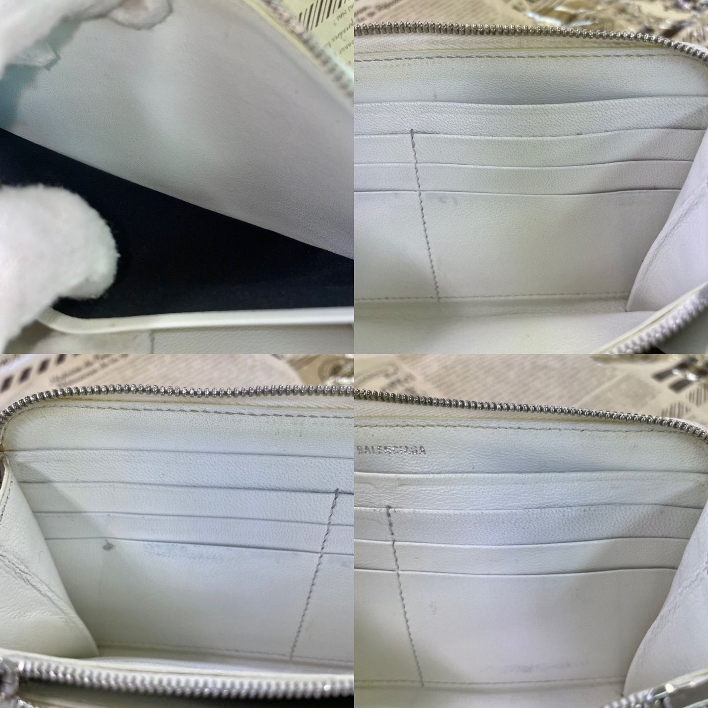 Balenciaga Wallet Leather White Round Card Billfold — view 9