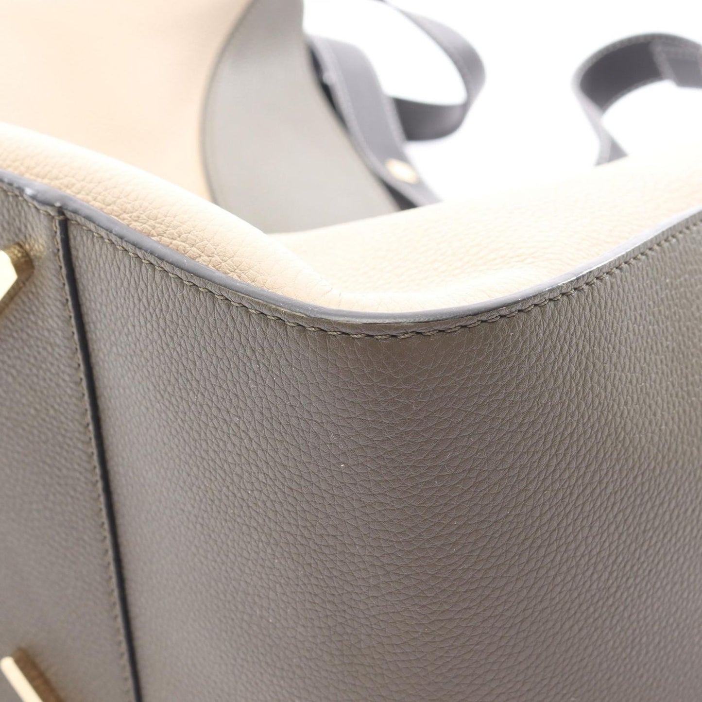 Loewe Handbag 2-Way Gray Khaki Leather Hammock — view 5