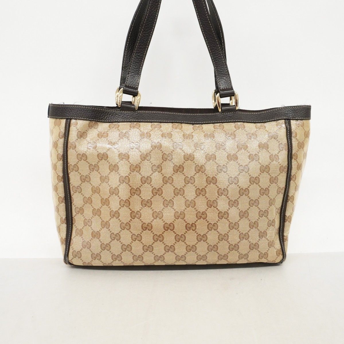 Gucci Tote GG Crystal Abbey Beige Brown Champagne Gold — view 9