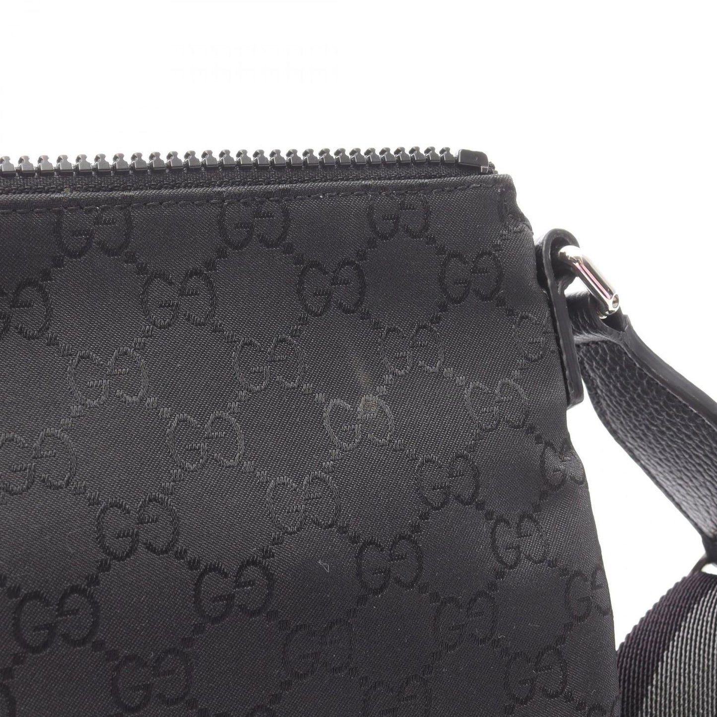 Gucci Shoulder Bag GG Pattern Black Nylon Leather — view 6
