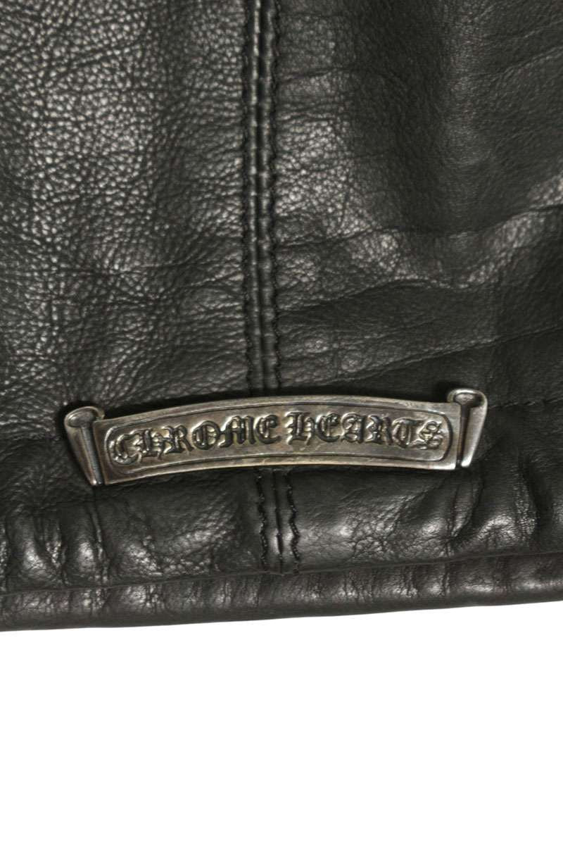 Chrome Hearts EZ Rider Daga Half Zip Leather Jacket — view 5