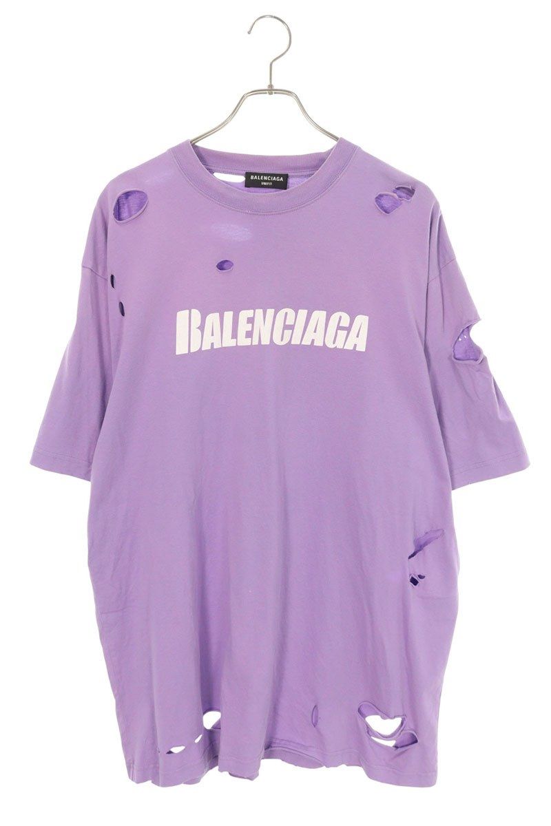 Balenciaga Destroyed Logo Print T-Shirt Xxs — view 3