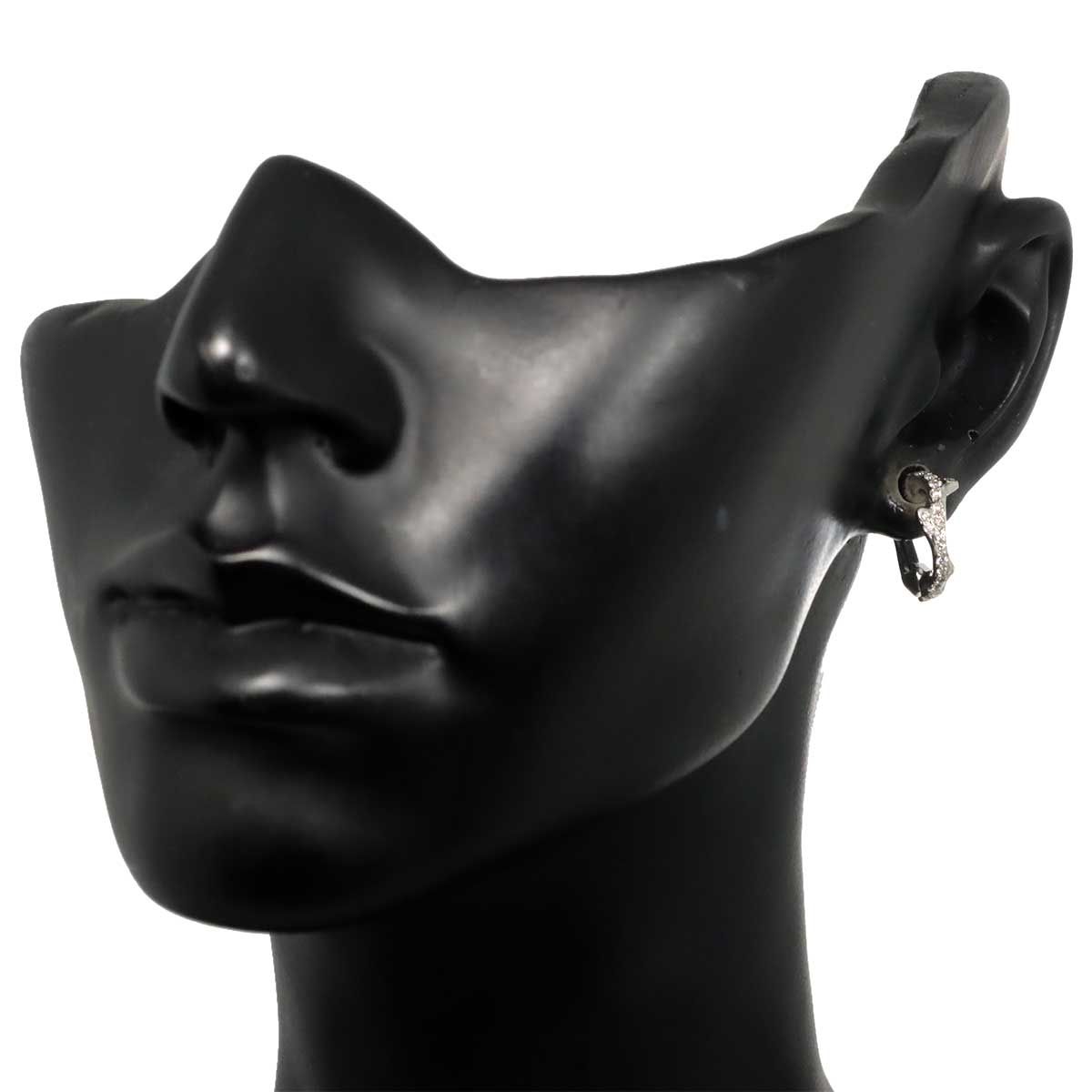 Dior Diamond Earrings 18k WG White Gold 750 One Side Only Single CD Clip on — view 8
