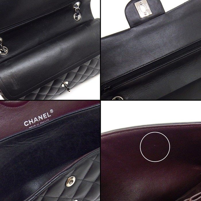 Chanel Shoulder Bag 11.12 Classic Quilted 25 Black Bordeaux Lambskin — view 9