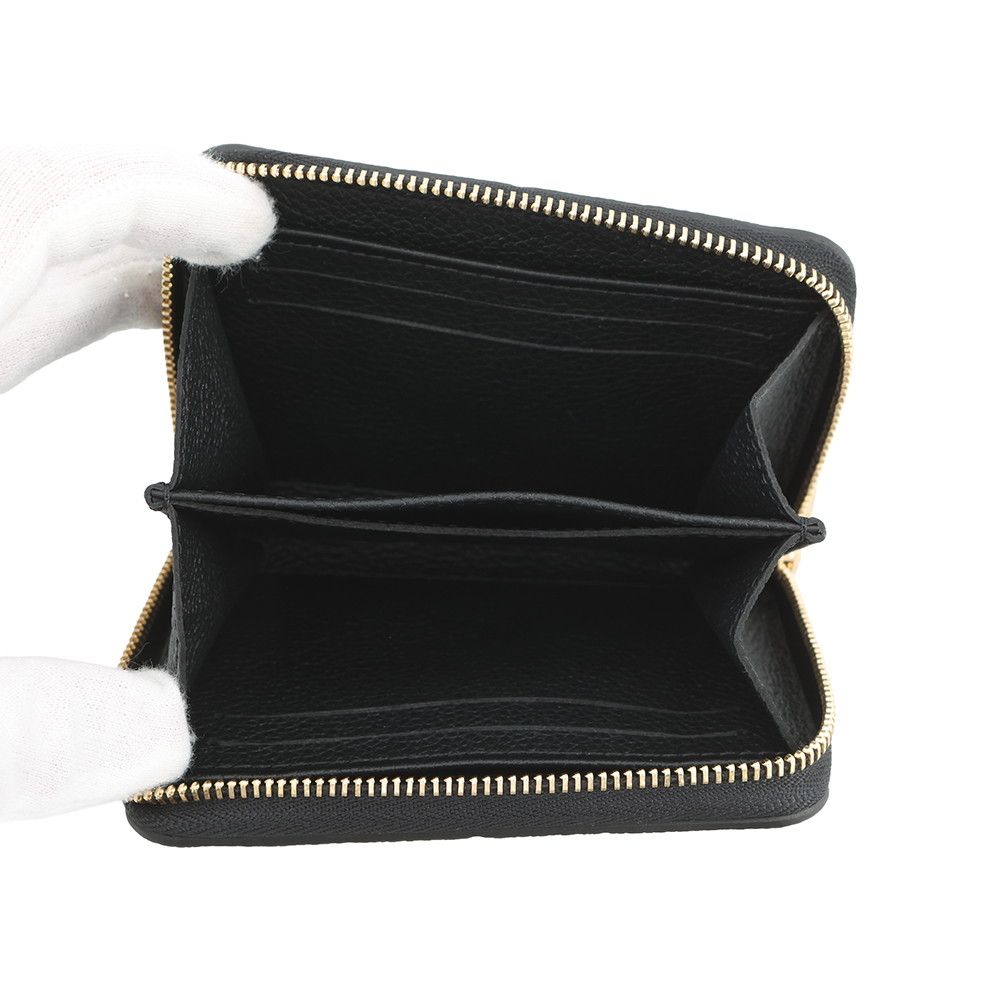 Louis Vuitton Coin Case Monogram Empreinte Zippy Purse Wallet Black — view 4