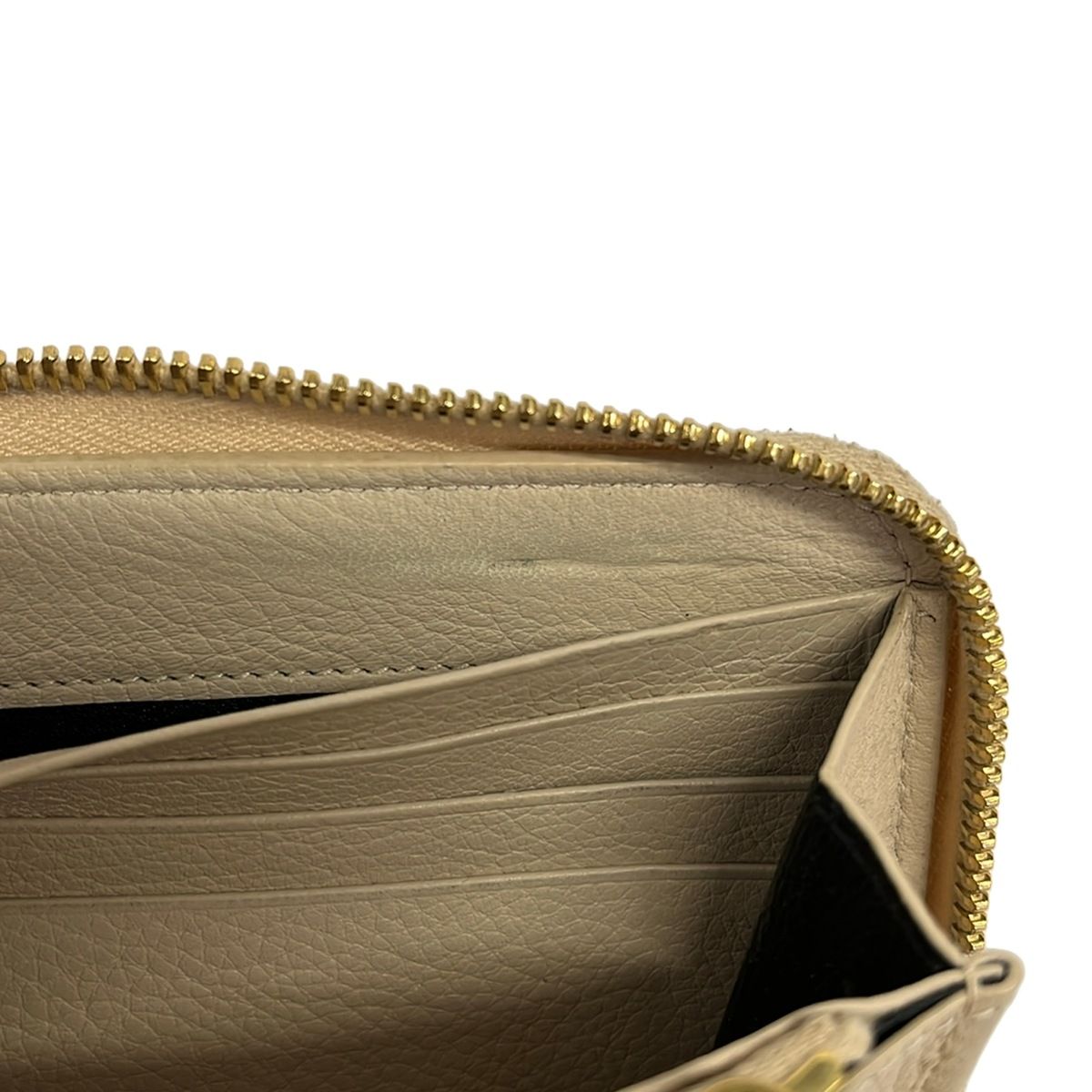 Saint Laurent Paris Wallet Gray Beige Zip Around Leather — view 9