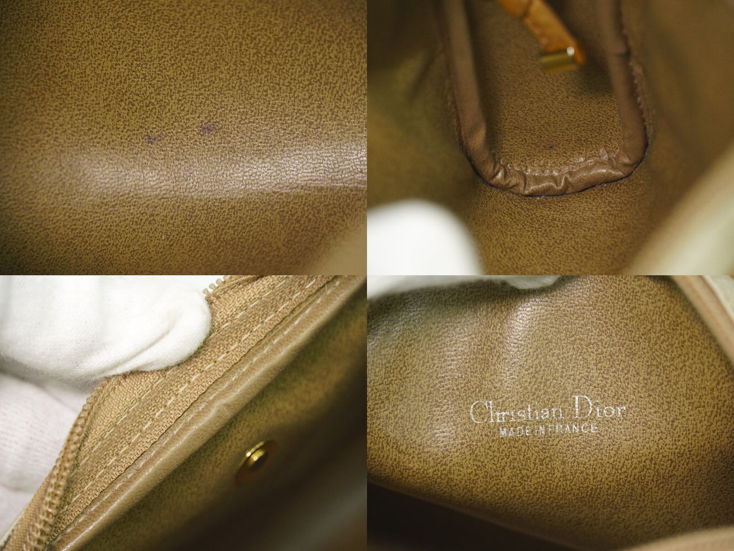 Dior Honeycomb Pattern Shoulder Bag Pochette Beige — view 9