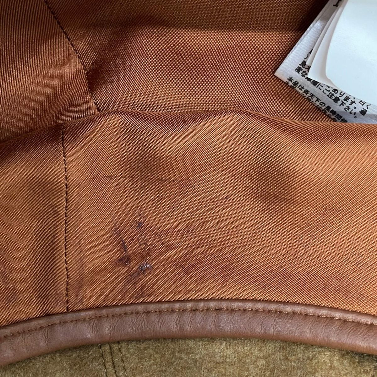 Hermes Hat 59 Beige Dark Brown Beret Series Wool Leather — view 7
