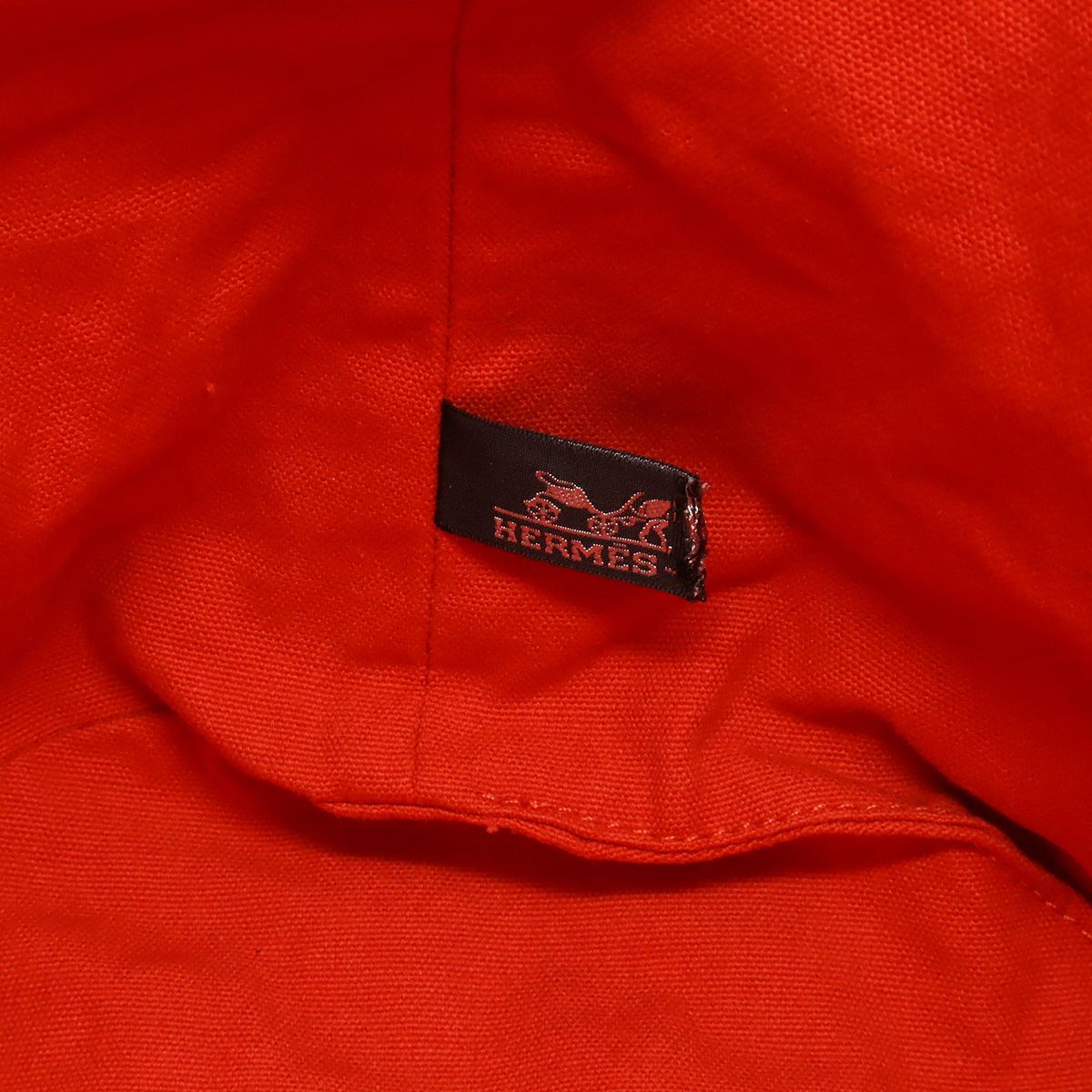 Hermes Polochonmimil GM Shoulder Bag Drawstring Canvas Leather Pink Red — view 9
