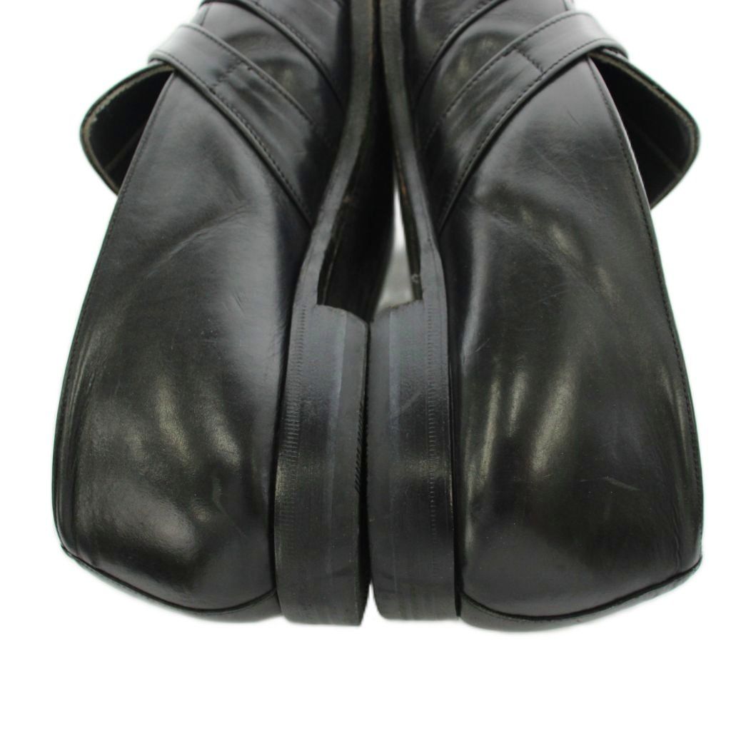 Versace Gianni Business Shoes Double Monk Logo Leather 42.5 Black — view 8