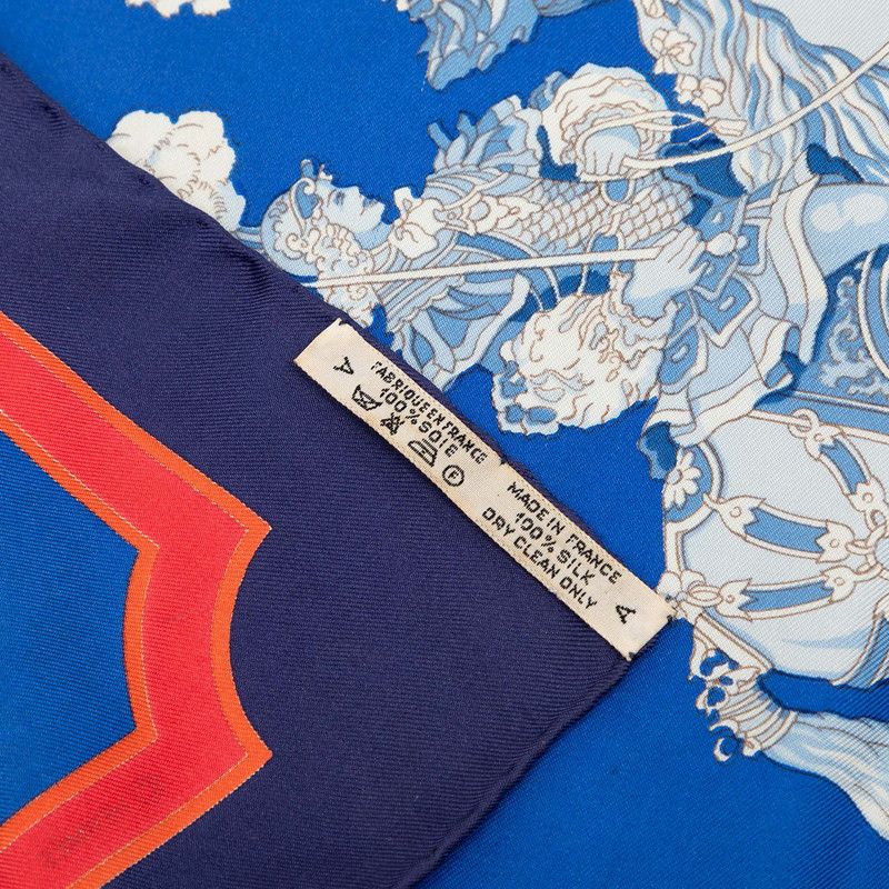 Hermes Carre 90 Carrousel Merigo Land Scarf Blue Multicolor Silk — view 8