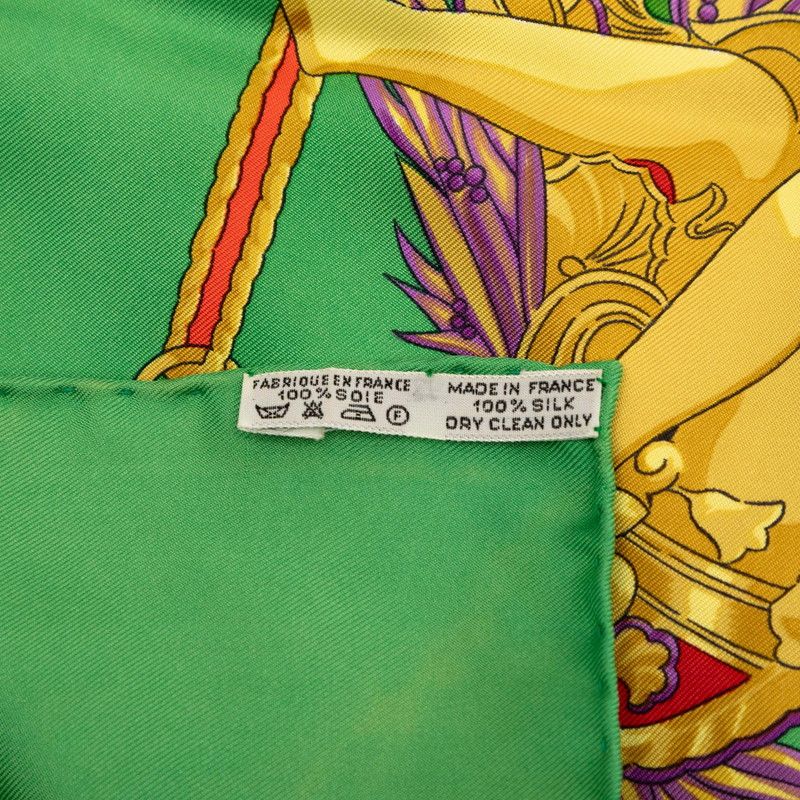 Hermes Carre 90 Hommage a Charles Garnier Lou Tribute Scarf Green Multicolor — view 8