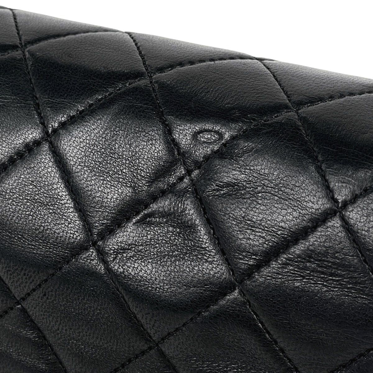 Chanel Quilted Single Flap Chain Shoulder Bag CC Logo Full Leather Black — view 9