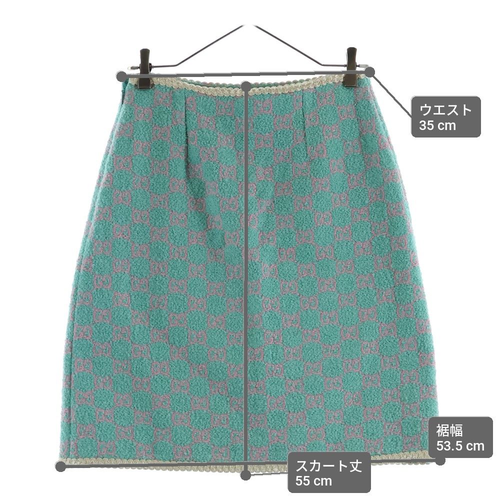 Gucci Skirt GG Jacquard Green Pink Cotton — view 9