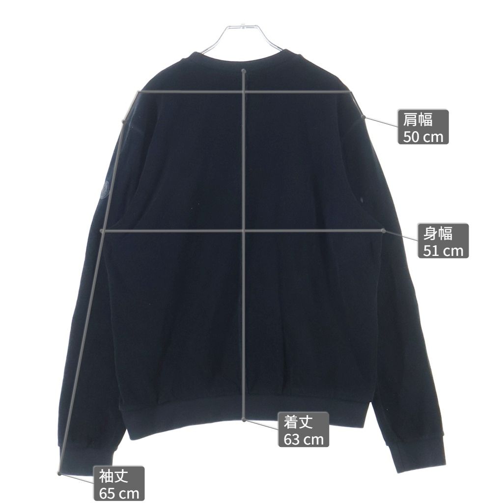 Moncler Maglia Girocollo Sleeve Logo Patch Crew Neck Sweatshirt Black — view 9
