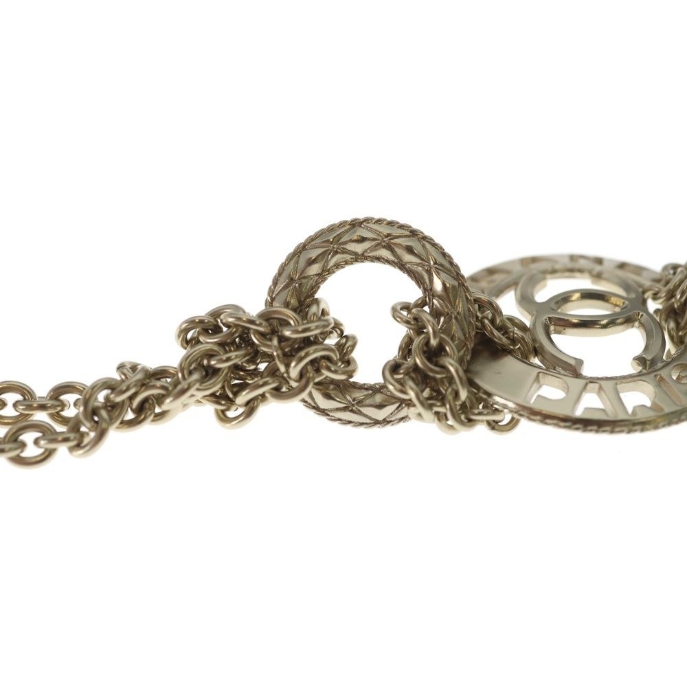 Chanel CC Logo Chain Necklace Pendant Gold — view 6