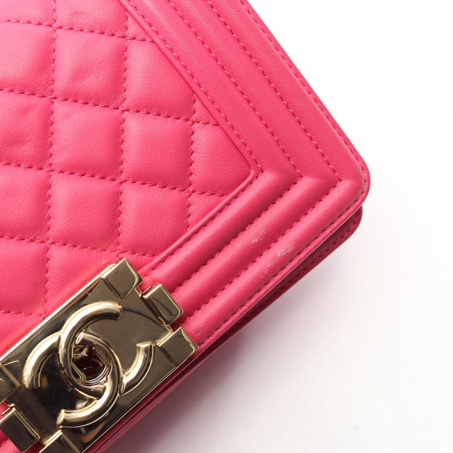 Chanel Shoulder Bag Small Pink Lambskin Chain — view 9