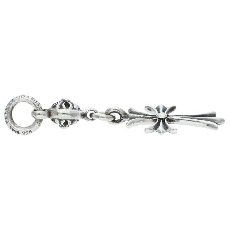 Chrome Hearts Tny CH Crs 1 Ball Tiny CH Cross Silver Necklace Top — view 5
