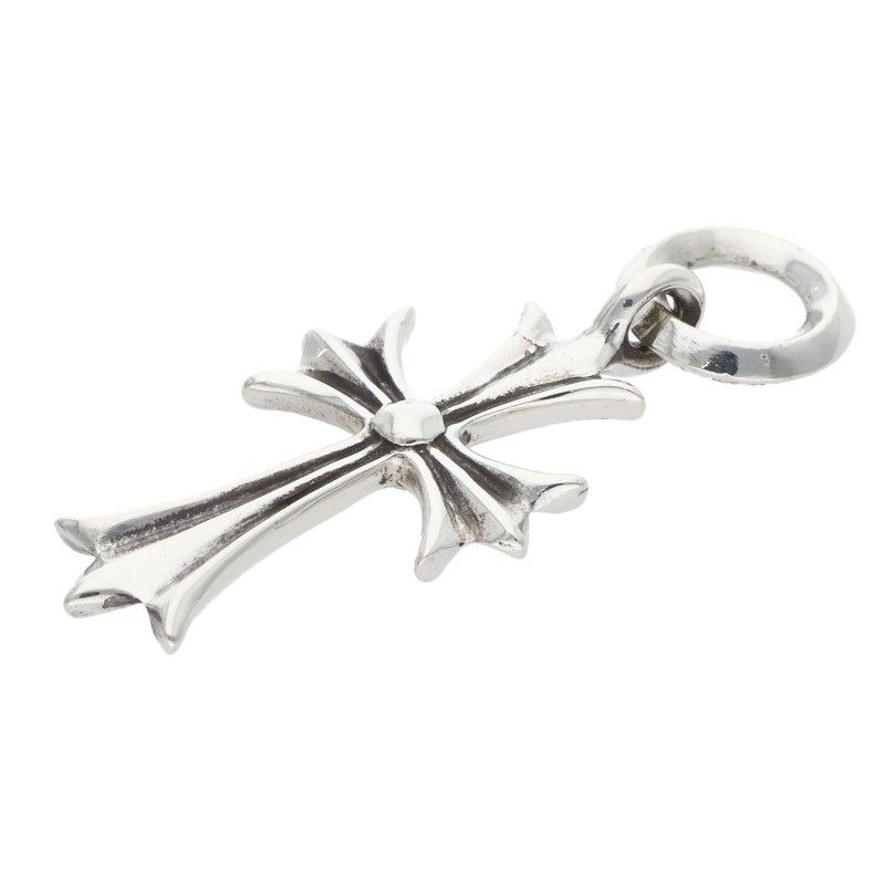 Chrome Hearts Tiny CH Cross Silver Necklace Top — view 5