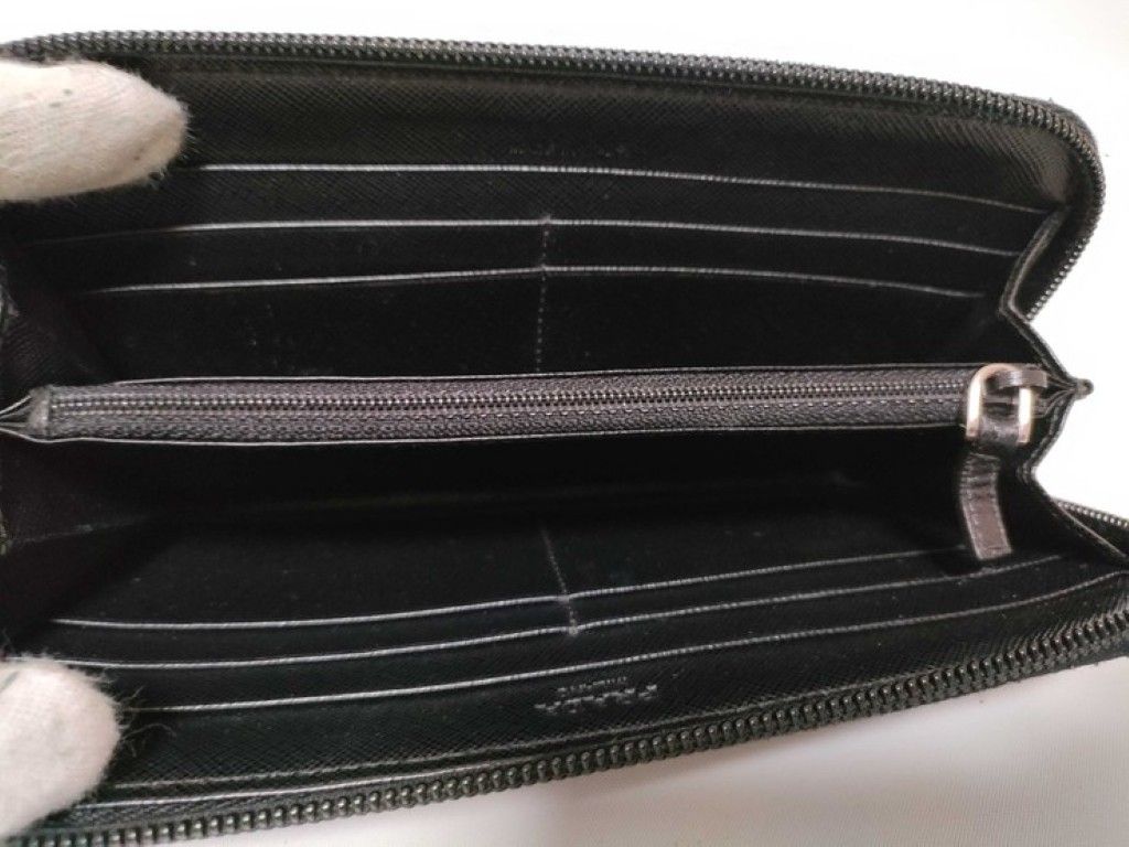 Prada Wallet Triangle Logo Black Nylon Silver — view 9