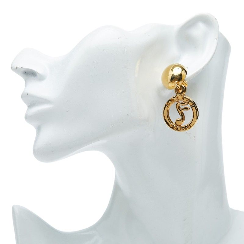 Celine Musical Note Round Earrings Gold Plated — view 5