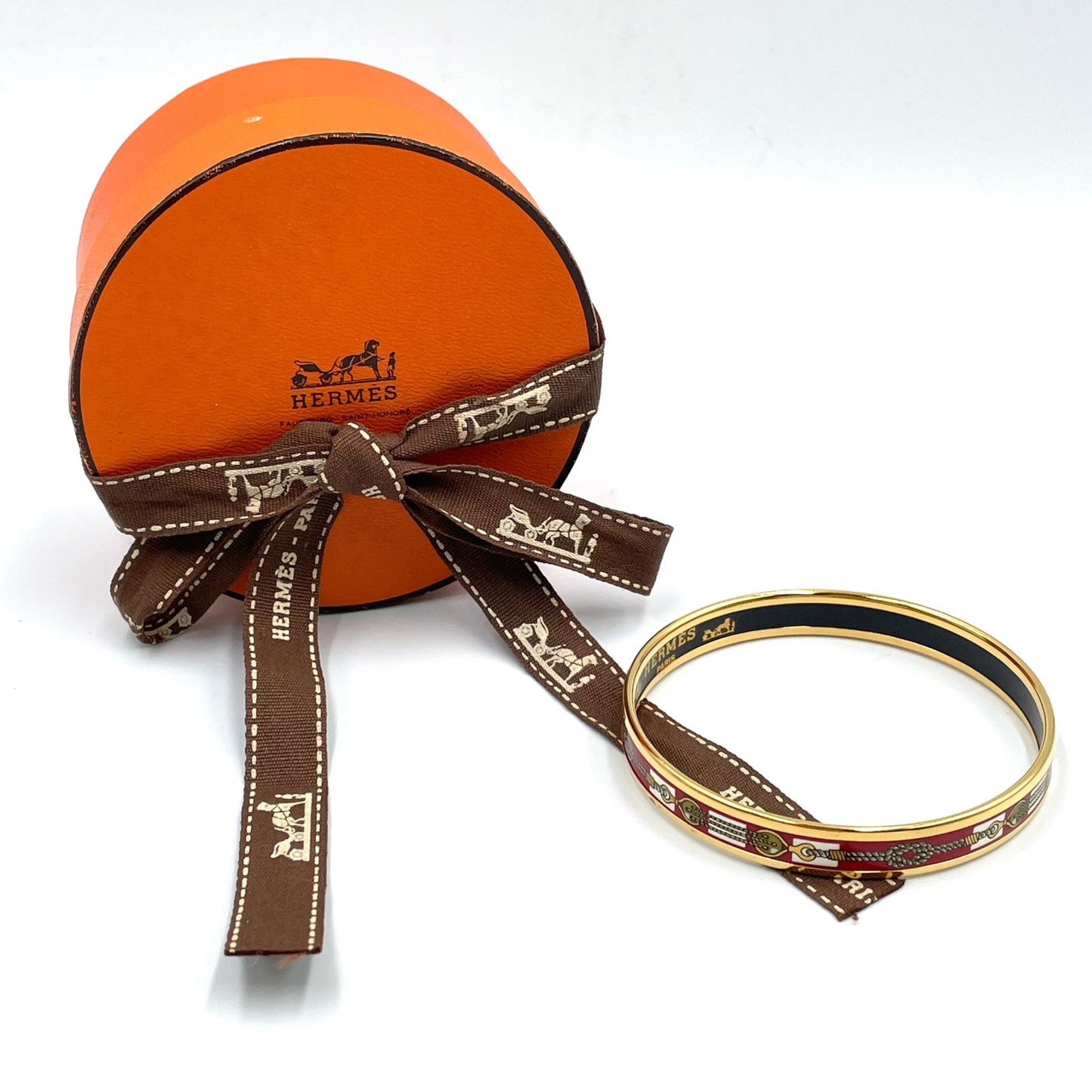 Hermes Enamel Gold Multicolor Bracelet Bangle — view 8
