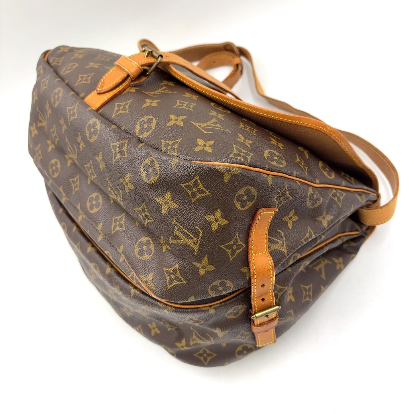 Louis Vuitton Saumur 35 Monogram Leather Brown Shoulder Bag Gold — view 9