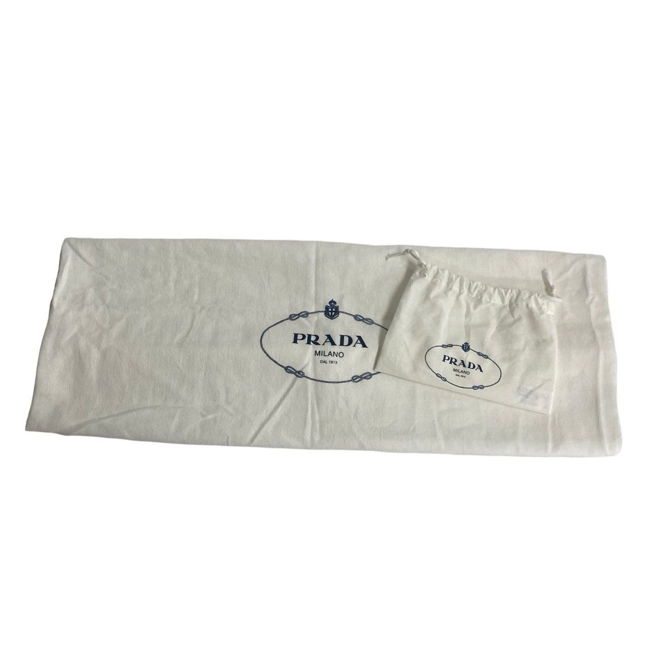 Prada Box Symbol Embroidery Fabric Small 2-Way Shoulder Bag Navy Blue — view 9
