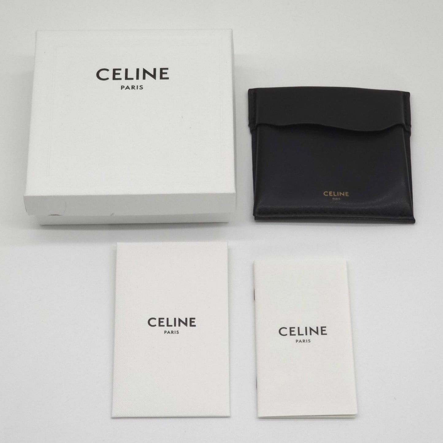 Celine Monochrome Strass Hoop Earrings Logo Crystal Rhodium Finish Brass Box — view 9
