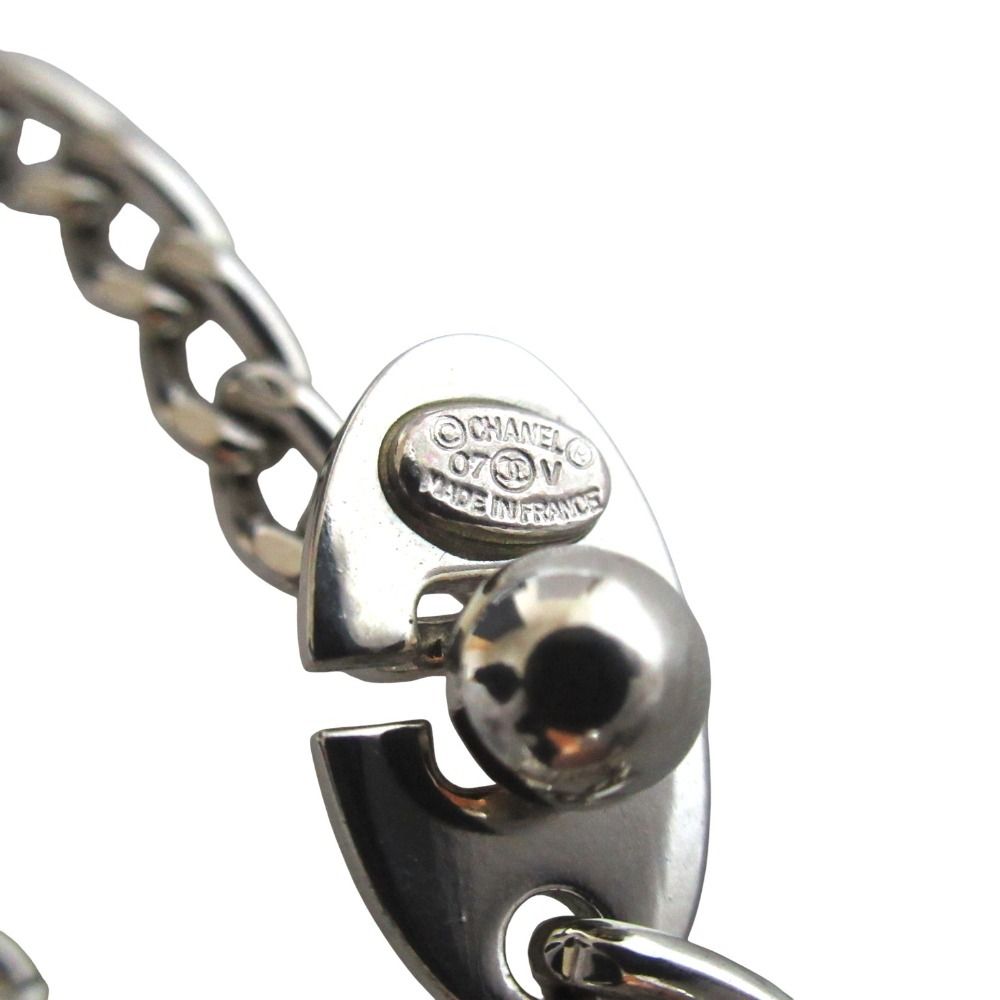 Chanel Dog Tag Logo Key Holder Bag Charm Silver — view 5