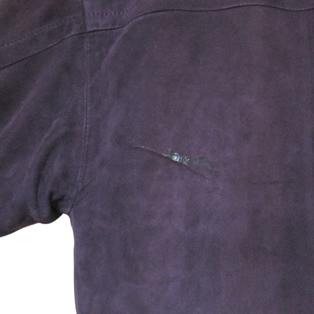 Gucci Era Suede Leather Padded Bomber Jacket 42 Purple — view 9