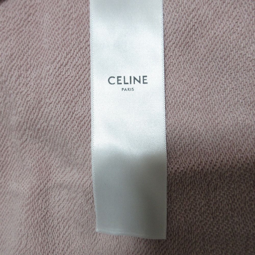 Celine Cotton Fleece Oversize Sweatshirt Shirt XS Pink — view 9
