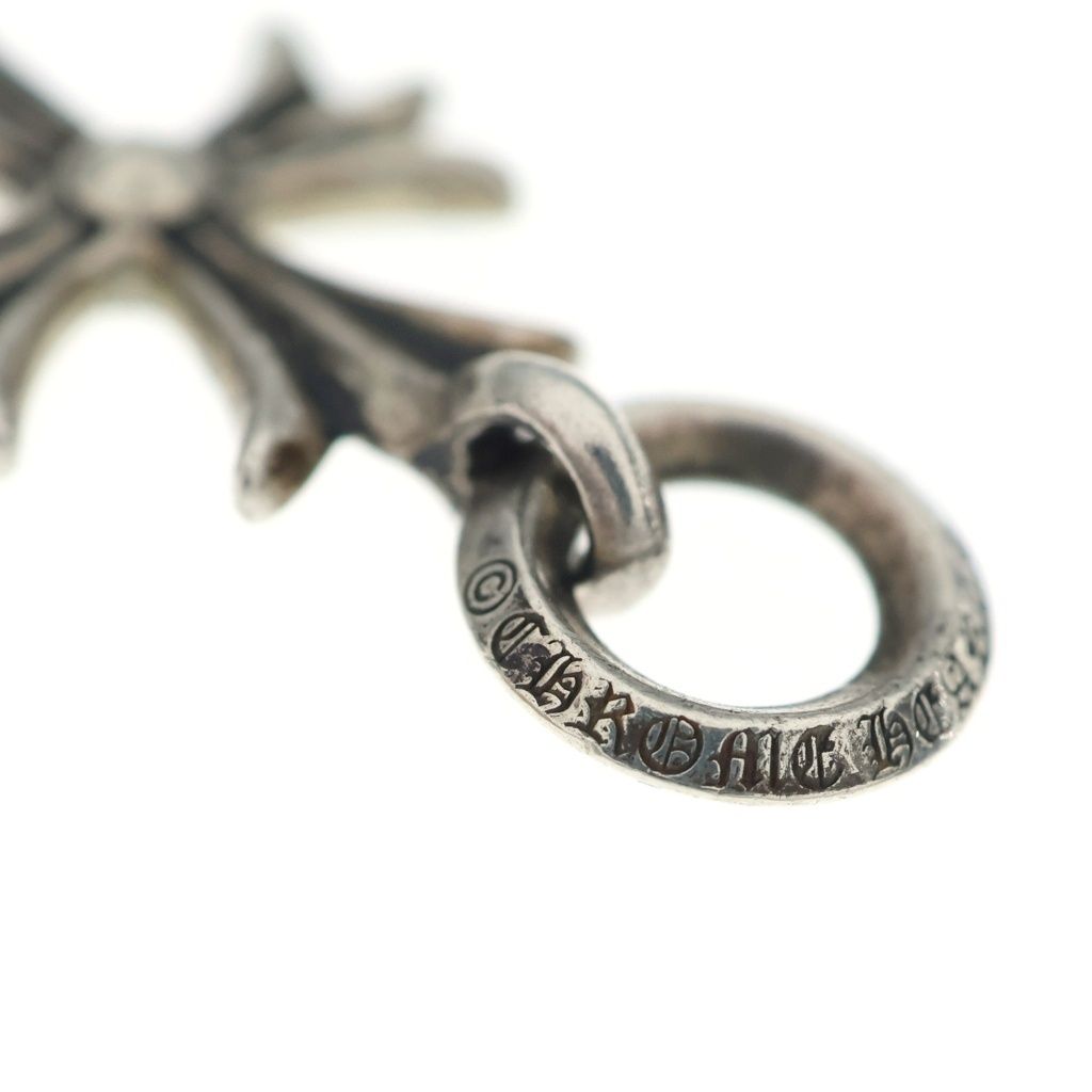 Chrome Hearts Tiny CH Cross Charm Necklace Top Silver — view 6