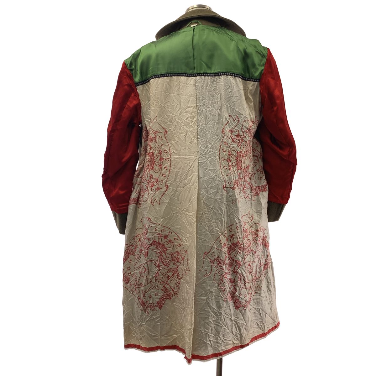 Gucci Wool Embroidery Bee Button Double Che Star Coat 52 Khaki — view 9