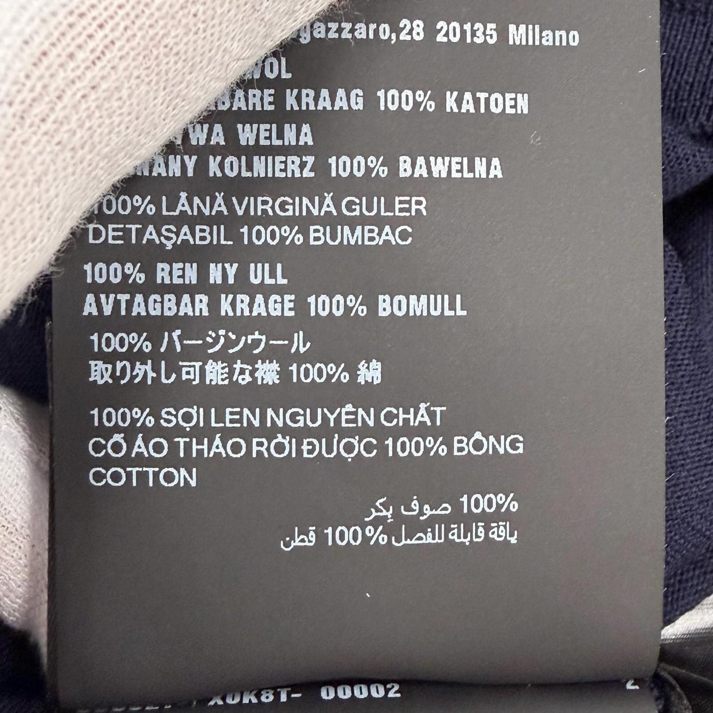 Prada 100% Virgin Wool Collared 2-Way Long Sleeve Knit Polo Shirt Top Navy 44 — view 9