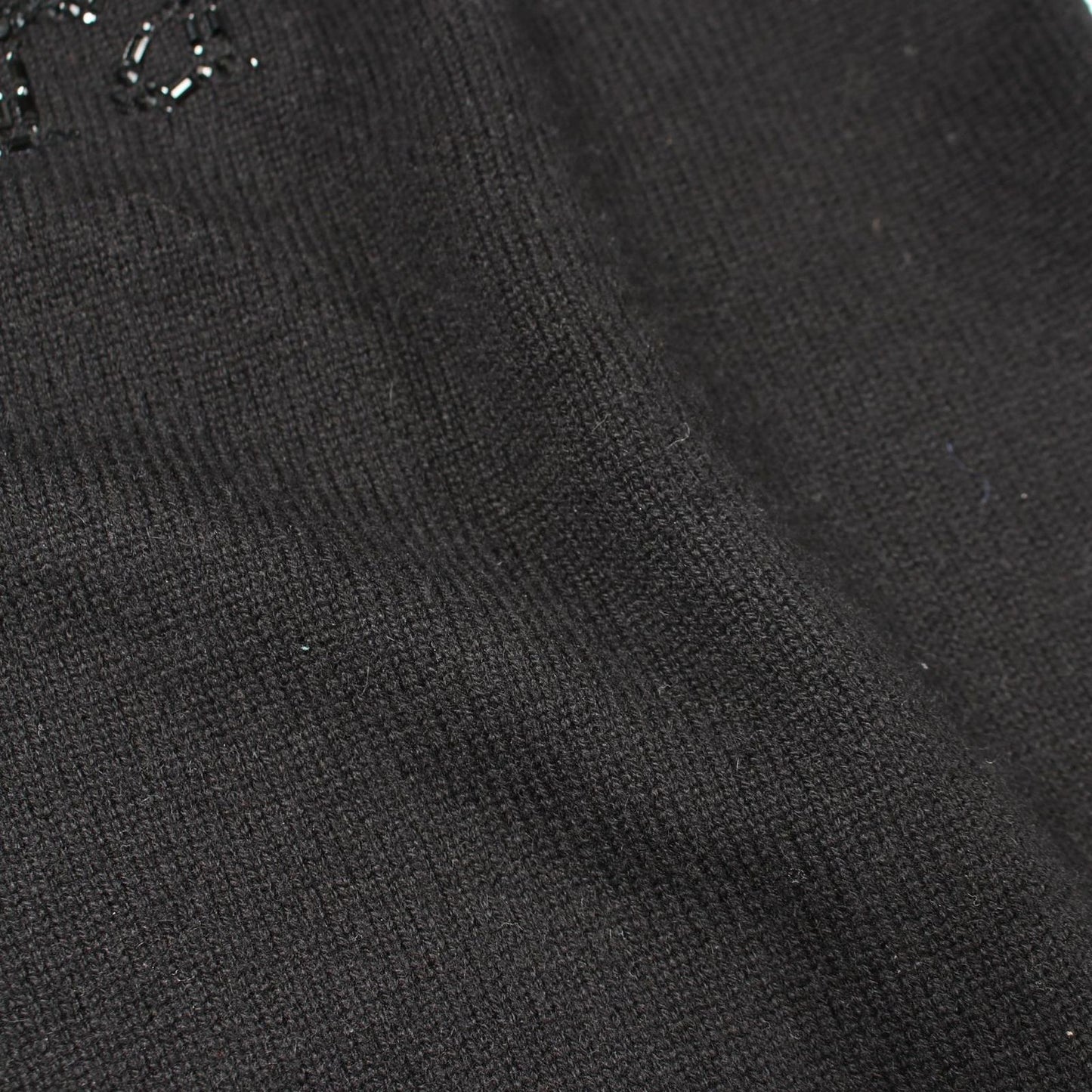 Max Mara S 'S Knit Kassel Crew Neck Logo Black Wool Cashmere Sweater — view 7