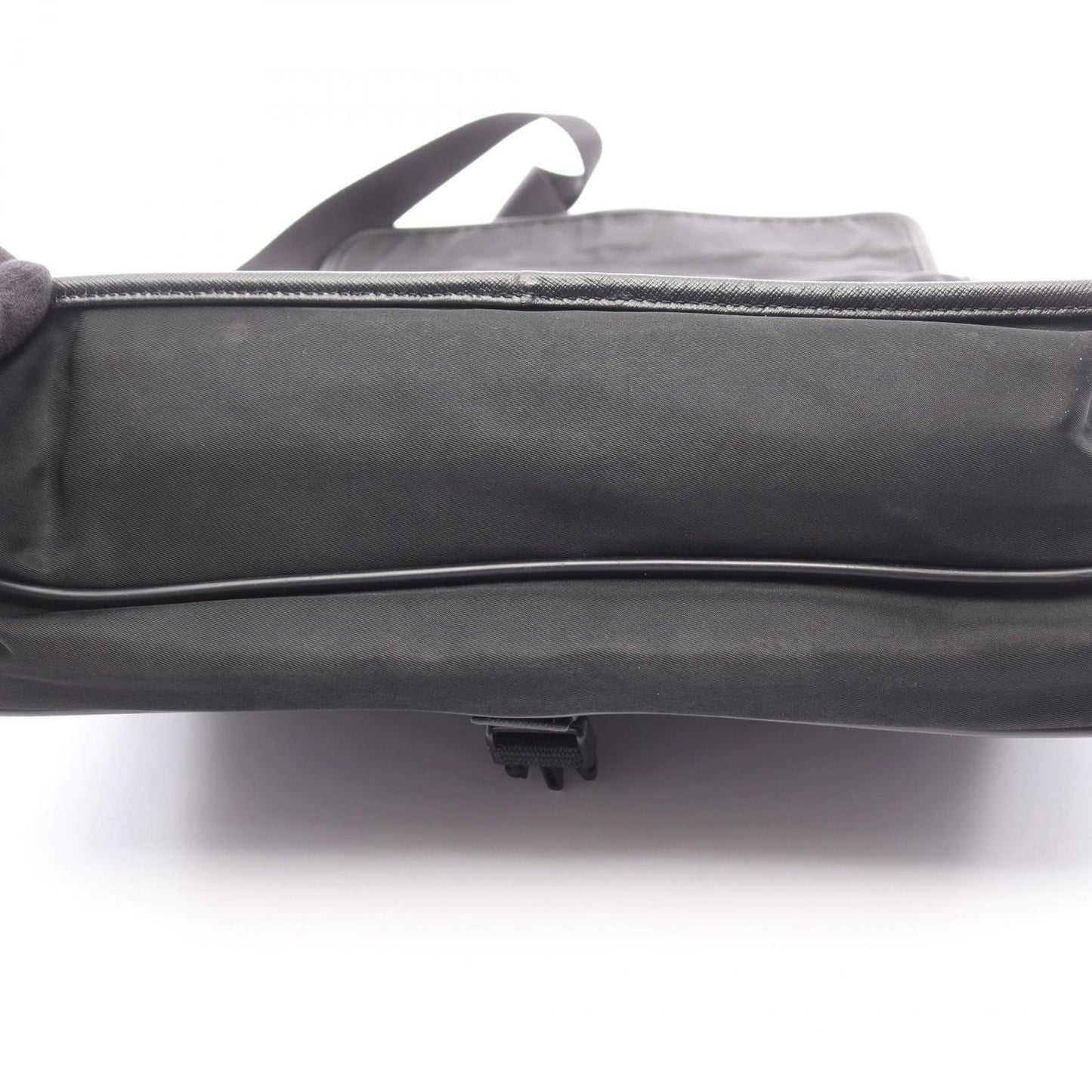 Prada Shoulder Bag Black Nylon Saffiano Leather — view 9