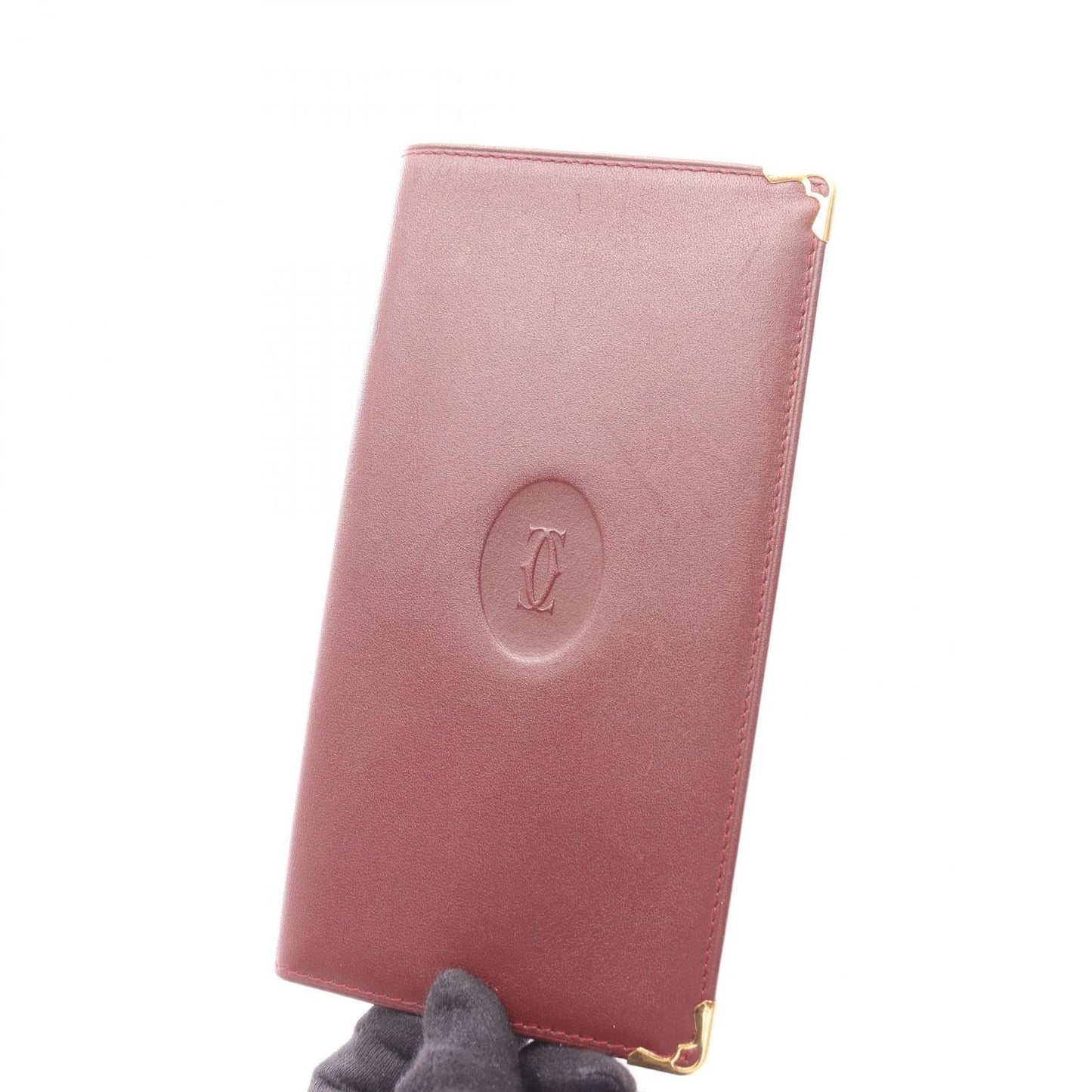 Cartier Bifold Wallet Must Line Bordeaux Leather Billfold — view 9