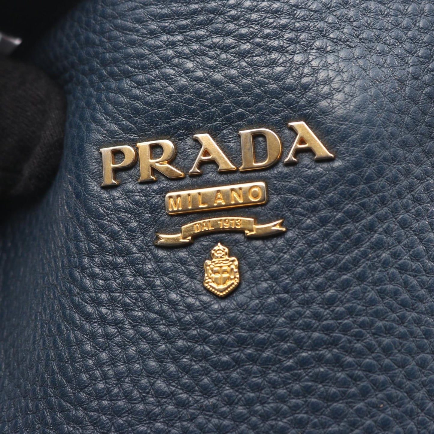 Prada Tote Side Zip Navy Leather — view 9