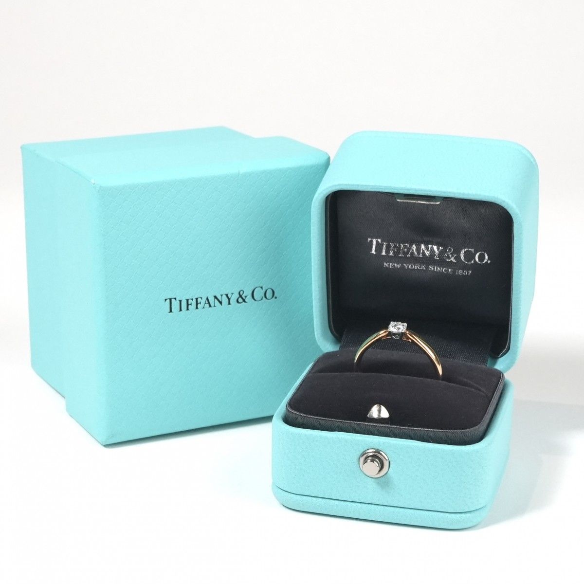 Tiffany & Co Round Brilliant Engagement Ring 18k Rose Gold Harmony Marriage — view 6
