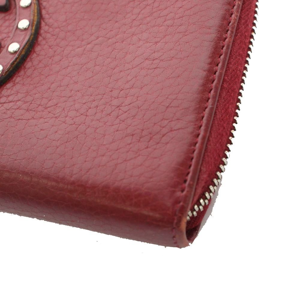 Gucci Soho Wallet Zip Around Logo Studs Leather Bordeaux YM — view 8