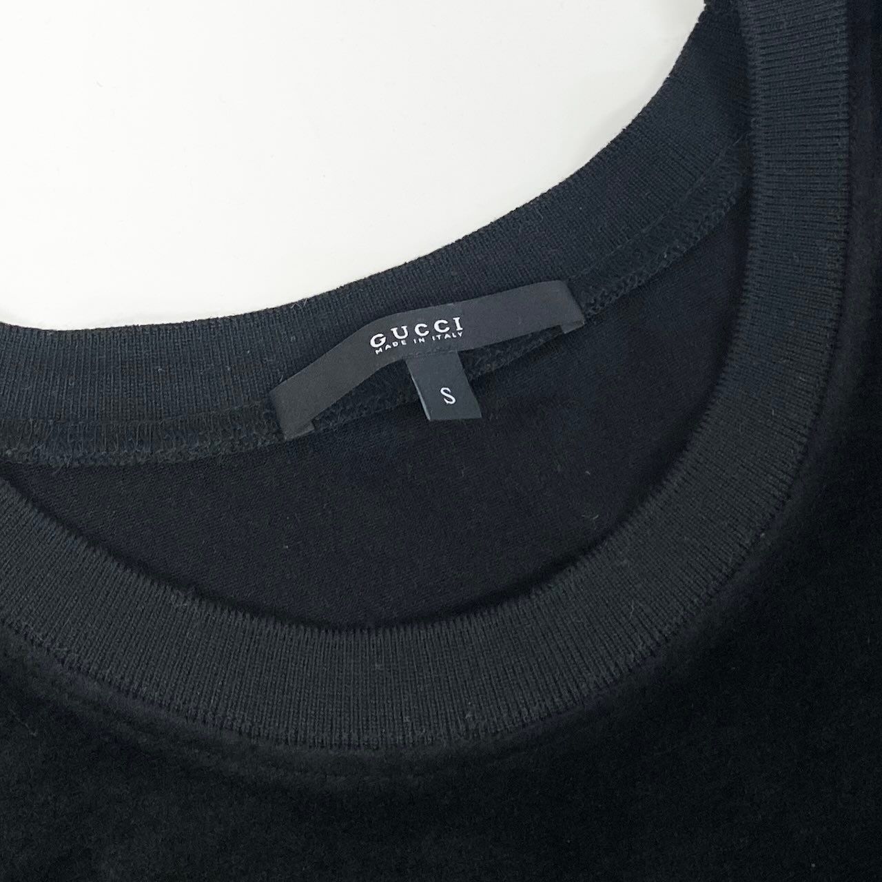 Gucci E1 Short Sleeve Velour a Dos Dress S Black — view 9