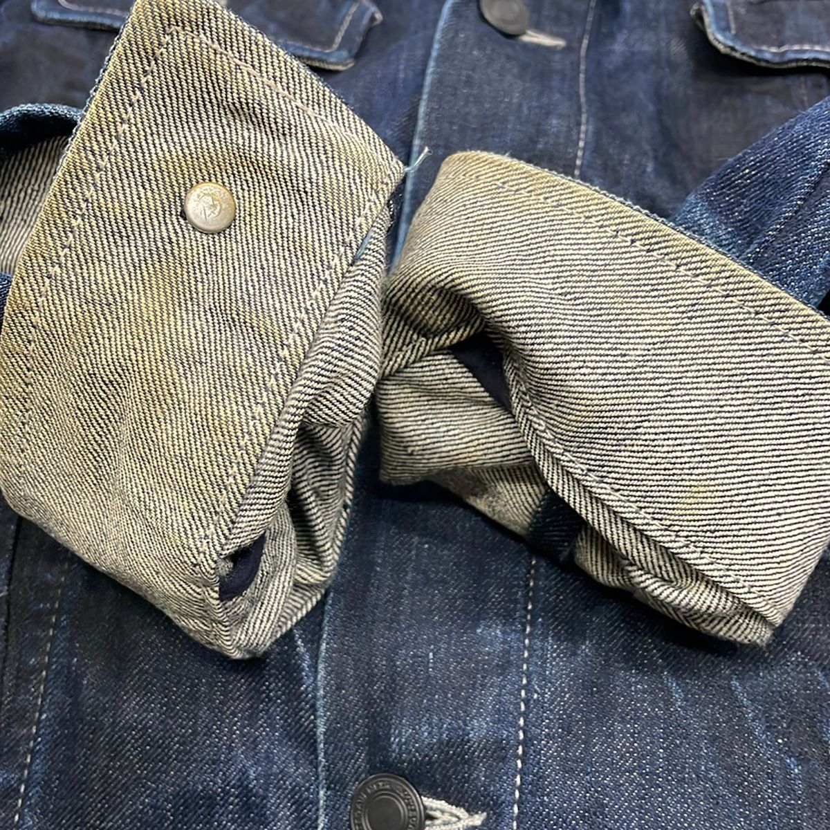 Bottega Veneta Gjansize DA Navy Long Sleeve Denim Damper Zigzag Spring Fall — view 6