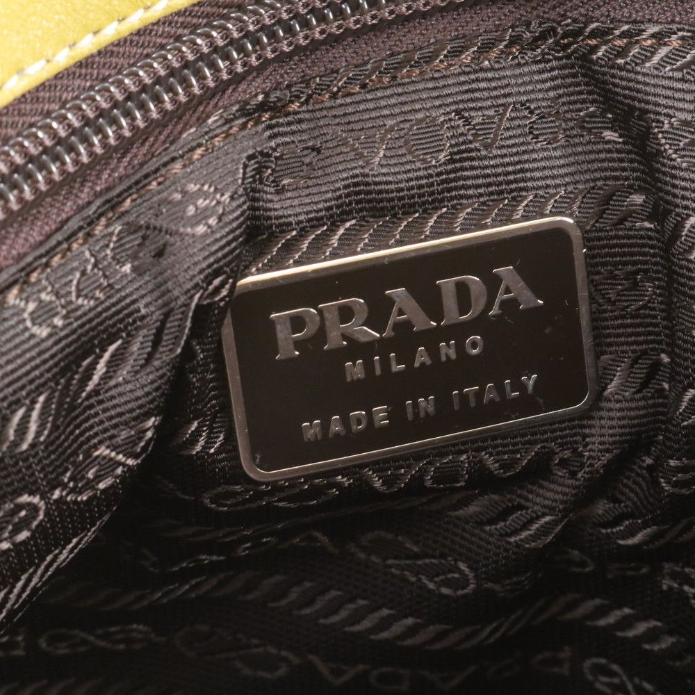 Prada Triangle Logo Leather Tote Shoulder — view 8