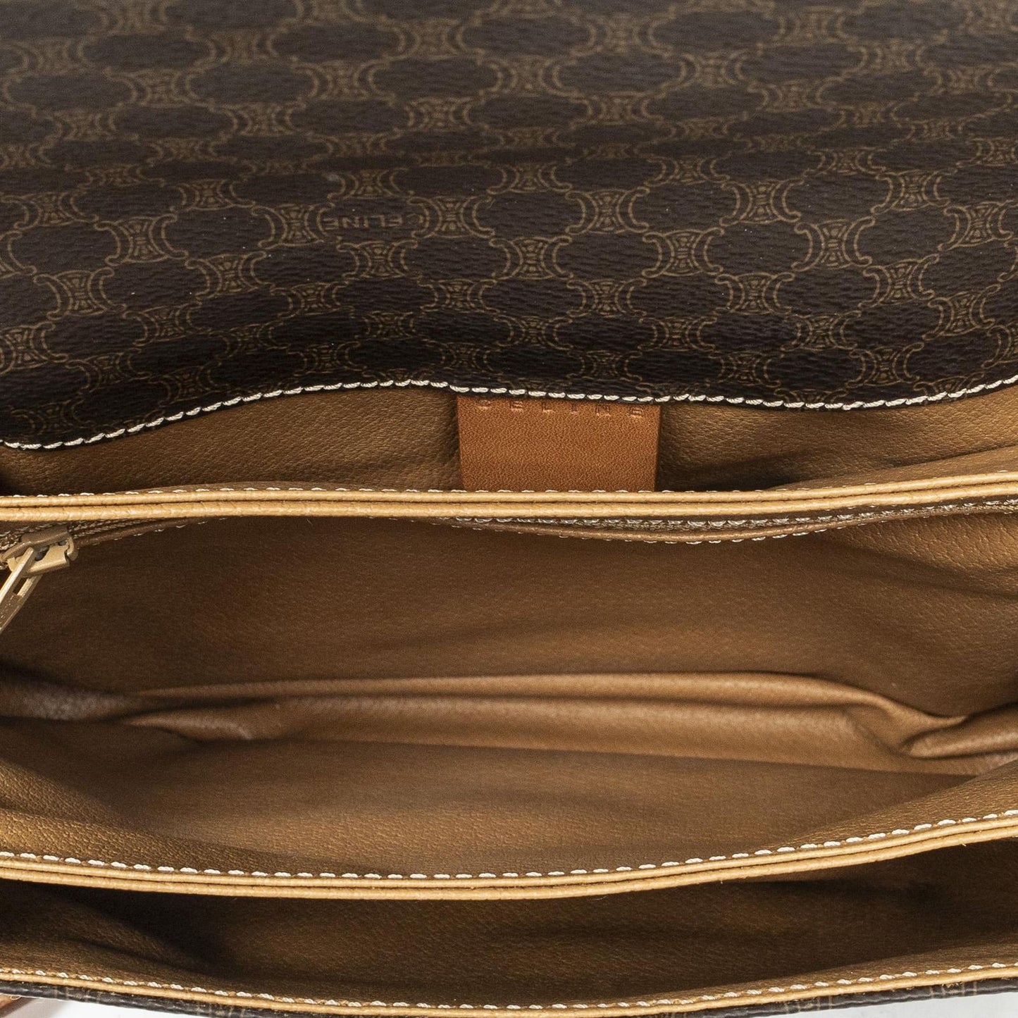 Celine Vintage Bucket Crossbody Brown Macadam Canvas — view 9