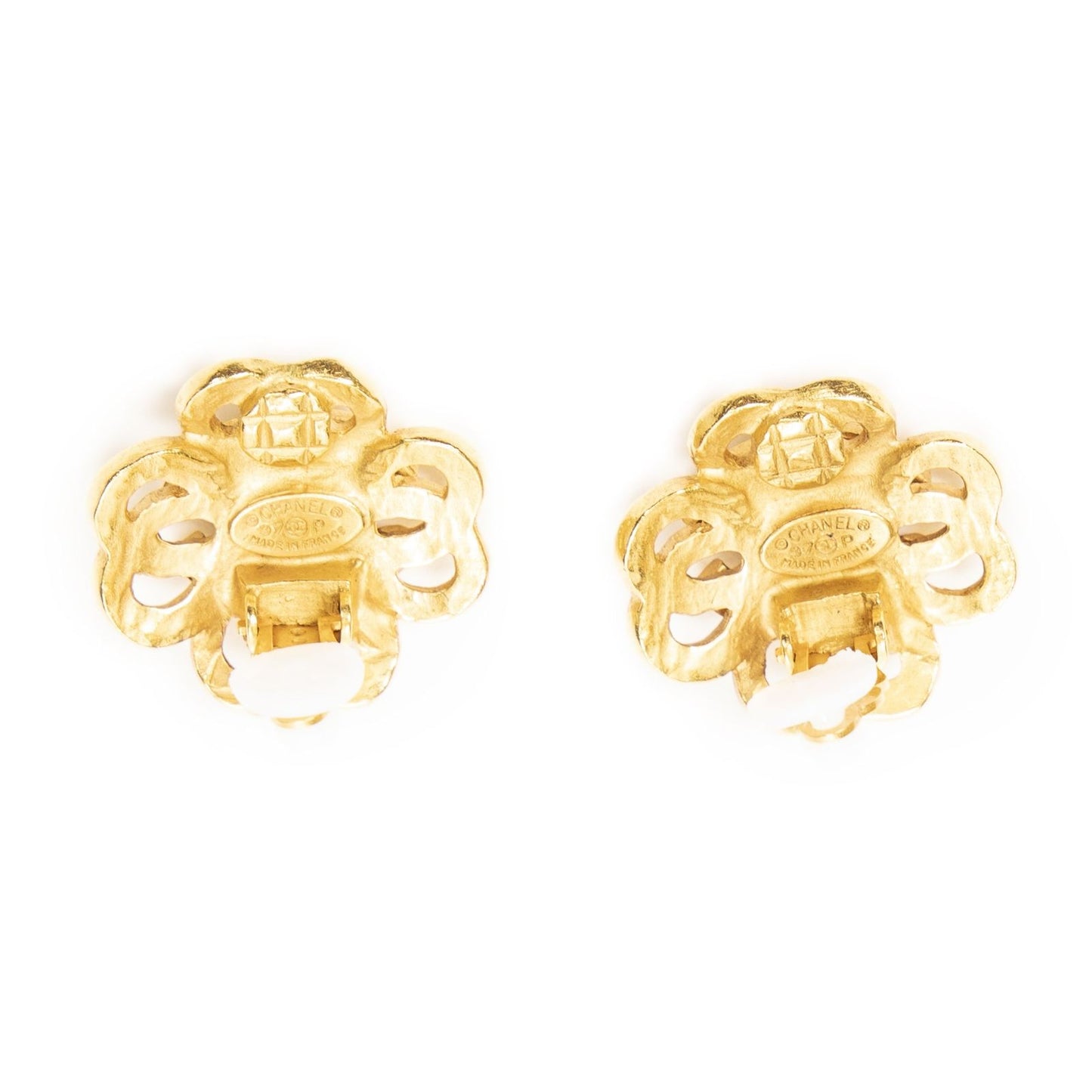 Chanel CC Logo Clip Type Earrings Gold Plated — view 3