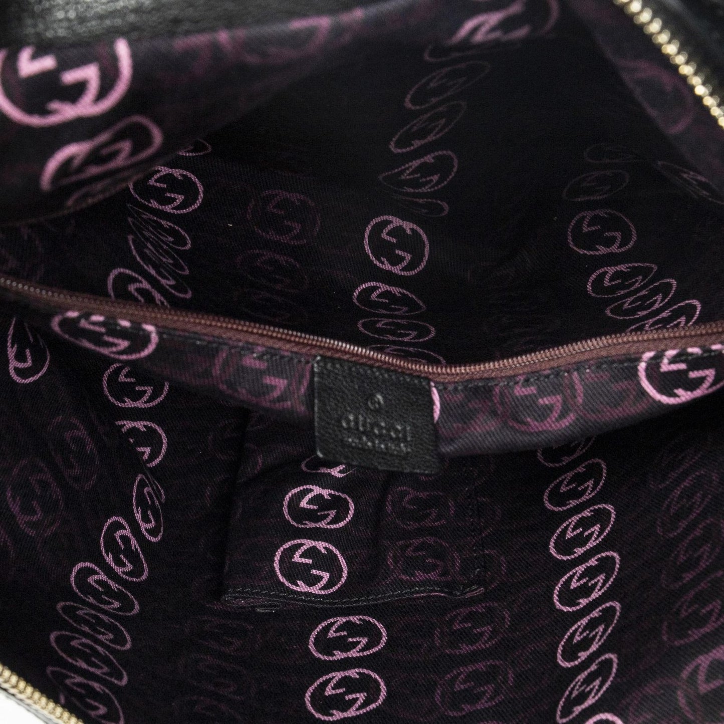 Gucci Large Web Prince Hobo Black Gray Calfskin Leather — view 9