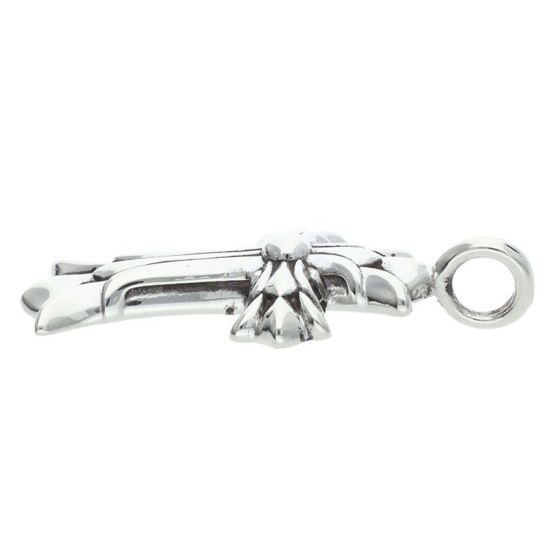 Chrome Hearts Dbl CH Crs Double CH Cross Silver Necklace Top — view 5