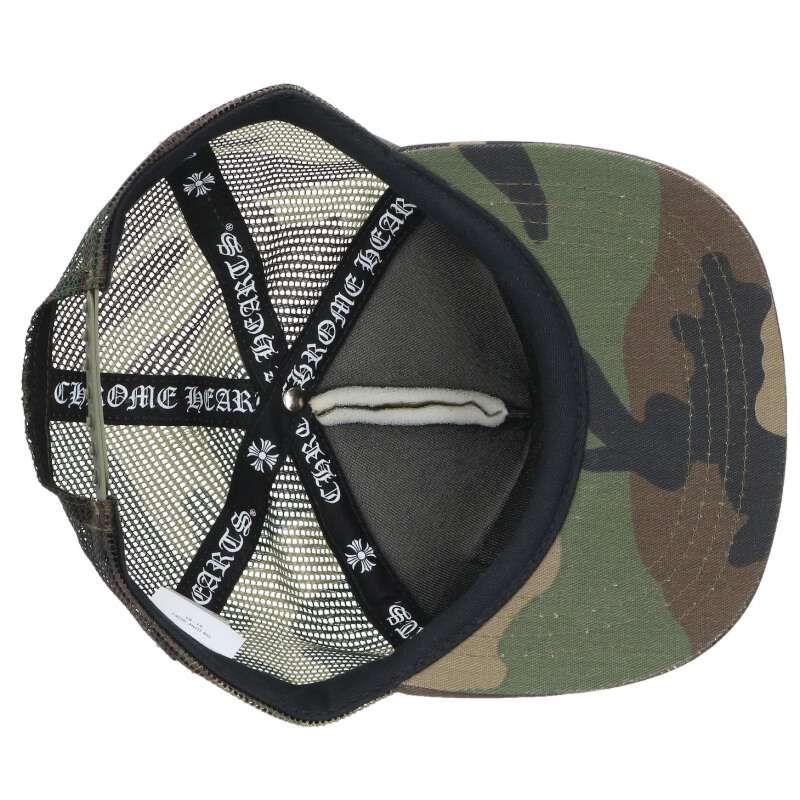 Chrome Hearts Trucker Cap Truck Khaki Cap Camouflage Pattern CH Mesh Hat with — view 3