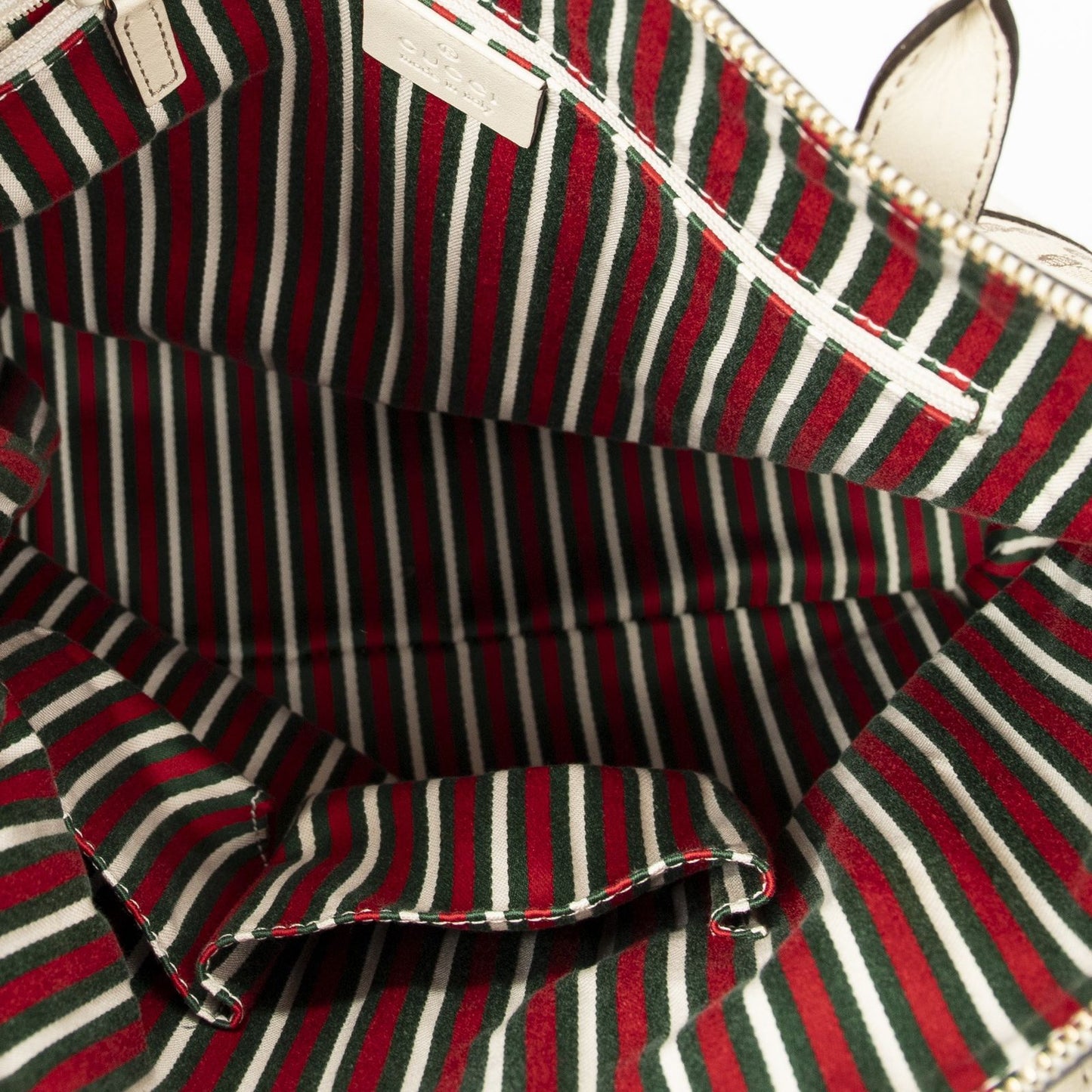 Gucci Vertical Brit Tote Ivory Beige GG Canvas — view 9